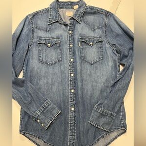Denim Levi Pearl Snap Shirt